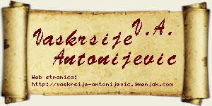 Vaskrsije Antonijević vizit kartica